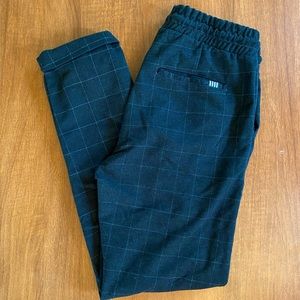 Pull and Bear Black Check Pants Medium